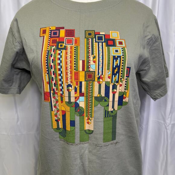 Frank Lloyd Wright Collection Saguaro Cactus Flowers T-Shirt Small - Picture 2 of 8